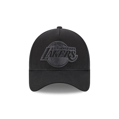 Pictured is this NBA Hardwood Classic Waxy Canvas LA Lakers 59FORTY A-Frame Fitted cap in black. 3
