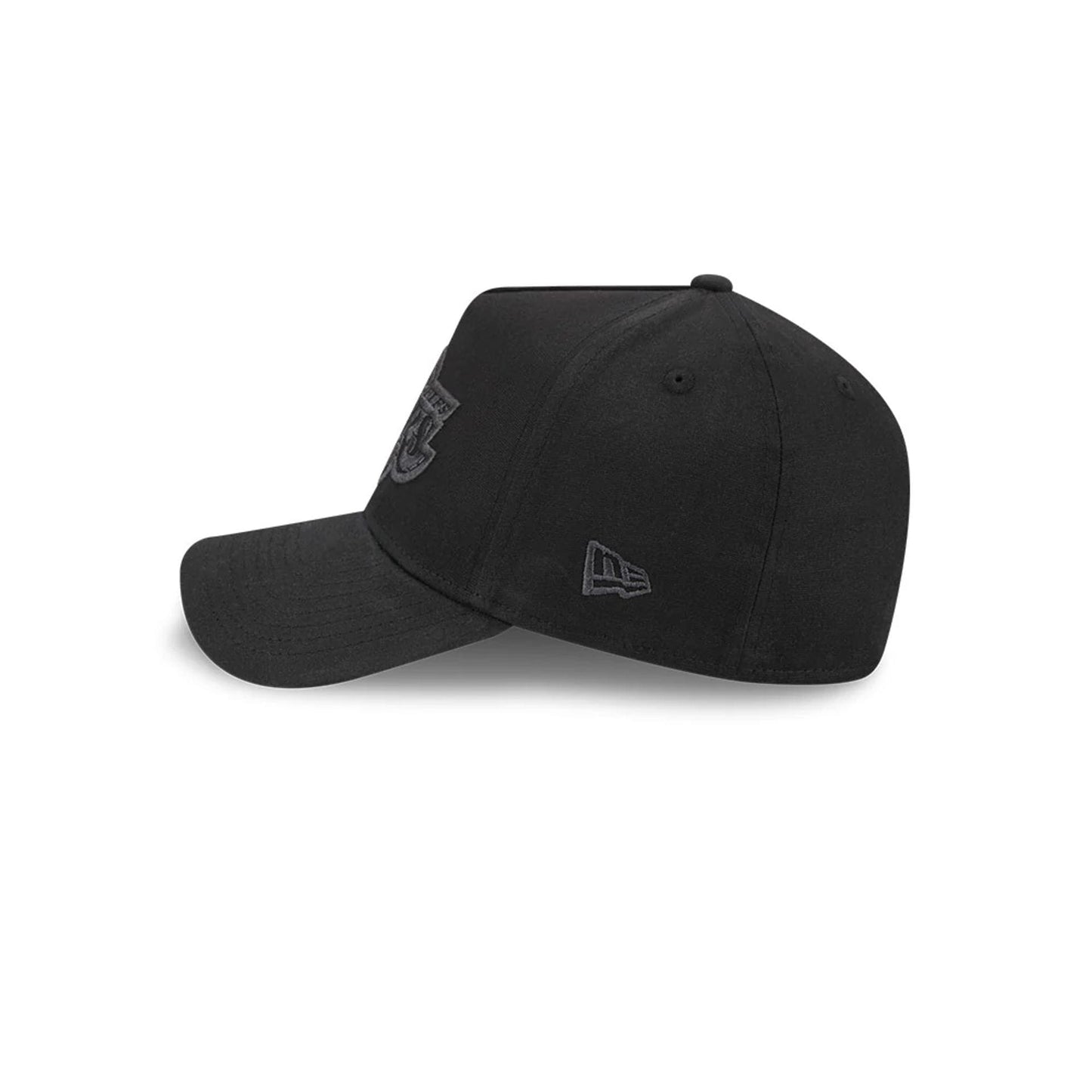 Pictured is this NBA Hardwood Classic Waxy Canvas LA Lakers 59FORTY A-Frame Fitted cap in black. 5