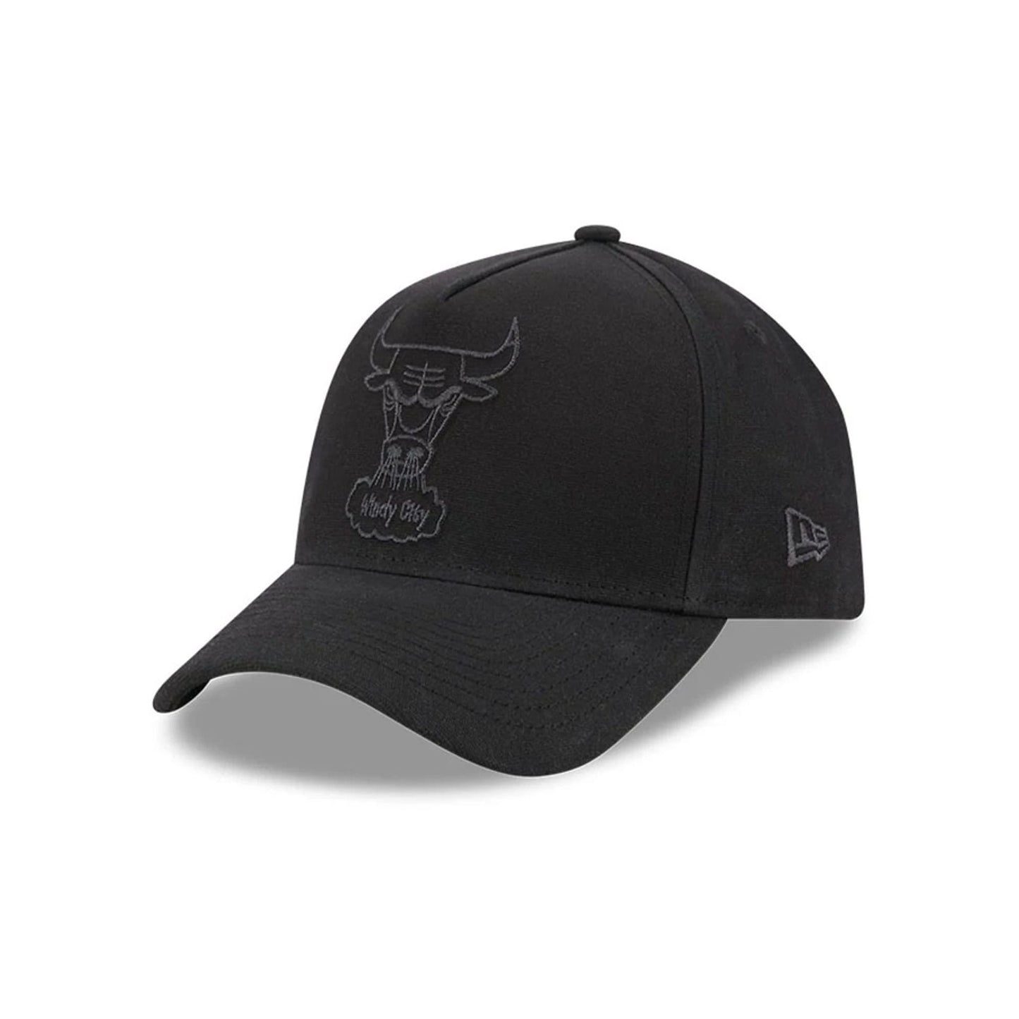 Pictured is this NBA Hardwood Classic Waxy Canvas Chicago Bulls 59FORTY A-Frame Fitted cap in black. 3