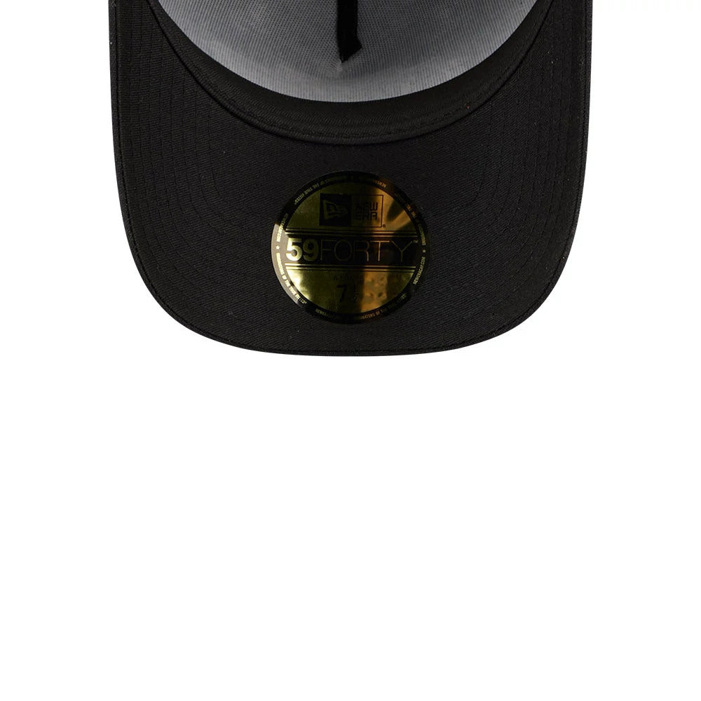Pictured is this NHL Quickstrike Waxy Canvas LA Kings 59FORTY A-Frame Fitted cap in black. 7