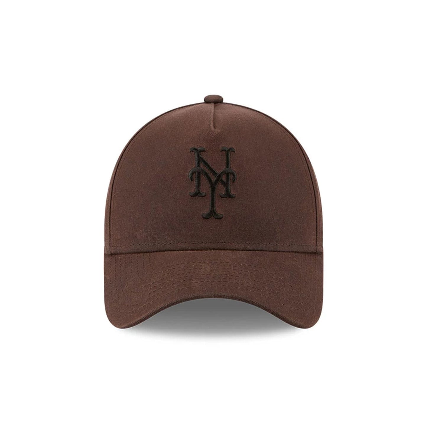 Pictured is this MLB Quickstrike Waxy Canvas New York Mets 59FORTY A-Frame Fitted cap in open brown. 2
