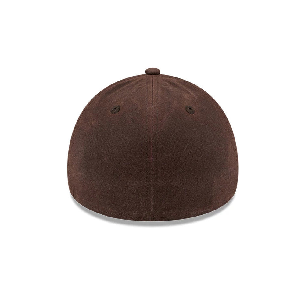 Pictured is this MLB Quickstrike Waxy Canvas New York Mets 59FORTY A-Frame Fitted cap in open brown. 6