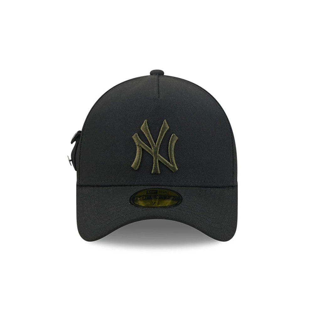 Pictured is this MLB X Alpha New York Yankees 59FORTY A-Frame Fitted cap in black. 2