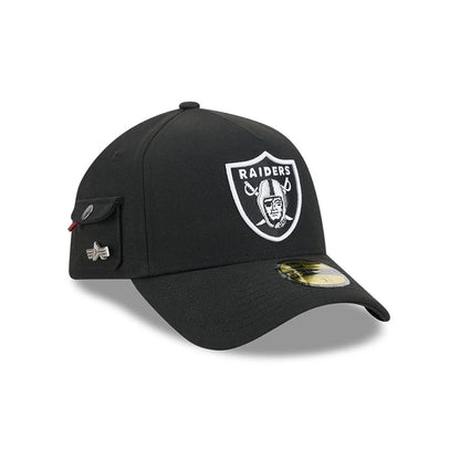 Pictured is this NFL X Alpha Las Vegas Raiders 59FORTY A-Frame Fitted cap in Black. 3