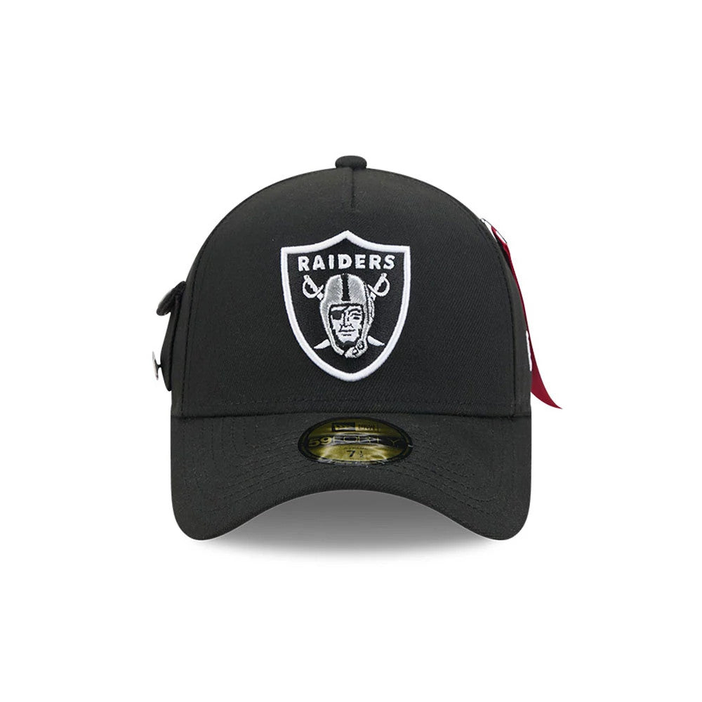 Pictured is this NFL X Alpha Las Vegas Raiders 59FORTY A-Frame Fitted cap in Black. 2