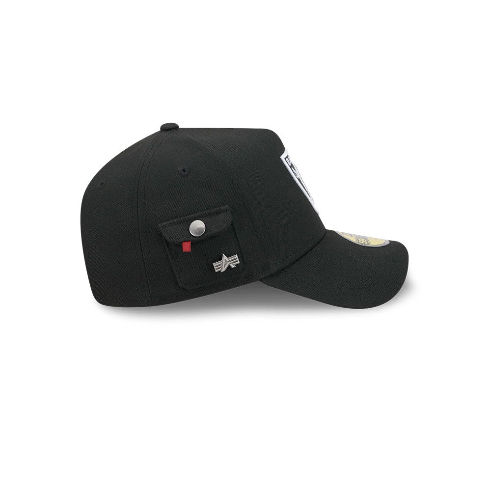 Pictured is this NFL X Alpha Las Vegas Raiders 59FORTY A-Frame Fitted cap in Black. 5