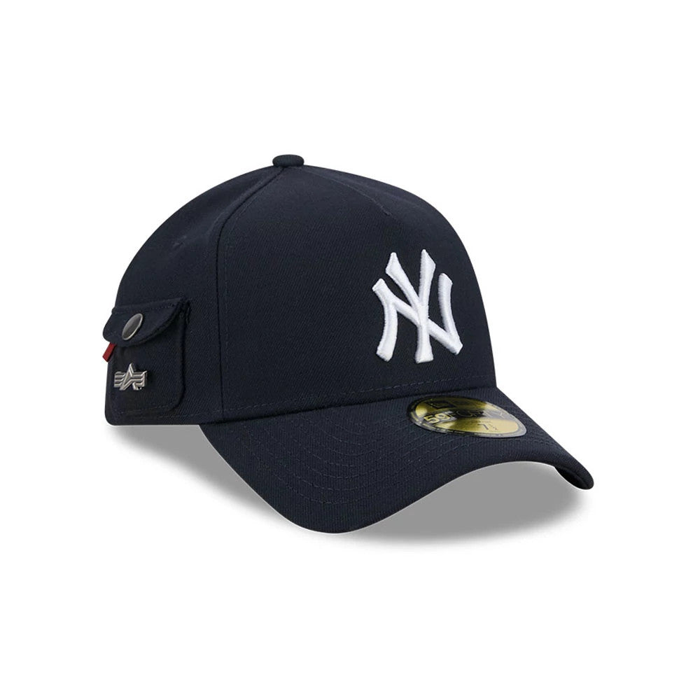 Pictured is this MLB X Alpha New York Yankees 59FORTY A-Frame Fitted cap in navy. 3