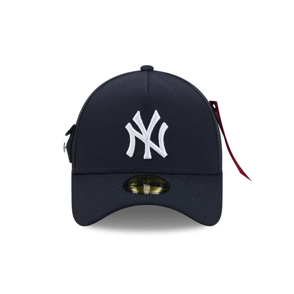 Pictured is this MLB X Alpha New York Yankees 59FORTY A-Frame Fitted cap in navy. 2