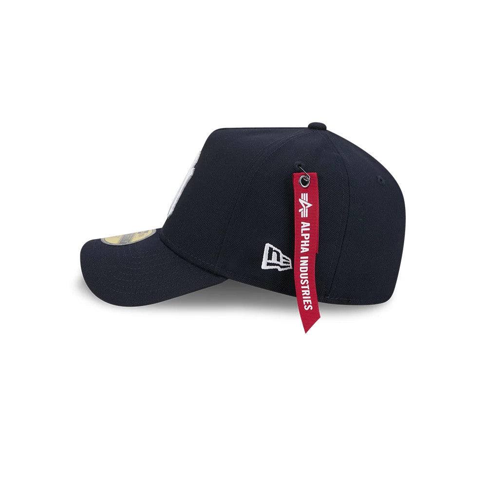Pictured is this MLB X Alpha New York Yankees 59FORTY A-Frame Fitted cap in navy. 4
