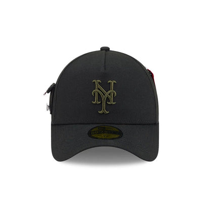 Pictured is this MLB X Alpha New York Mets 59FORTY A-Frame Fitted cap in black. 2