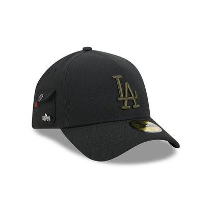 Pictured is this MLB X Alpha LA Dodgers 59FORTY A-Frame Fitted cap in black. 3