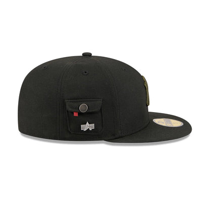 Pictured is this MLB X Alpha New York Yankees 59FIFTY Fitted cap in black. 6