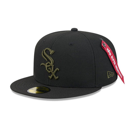 Pictured is this MLB X Alpha Chicago White Sox 59FIFTY Fitted cap in black. 1