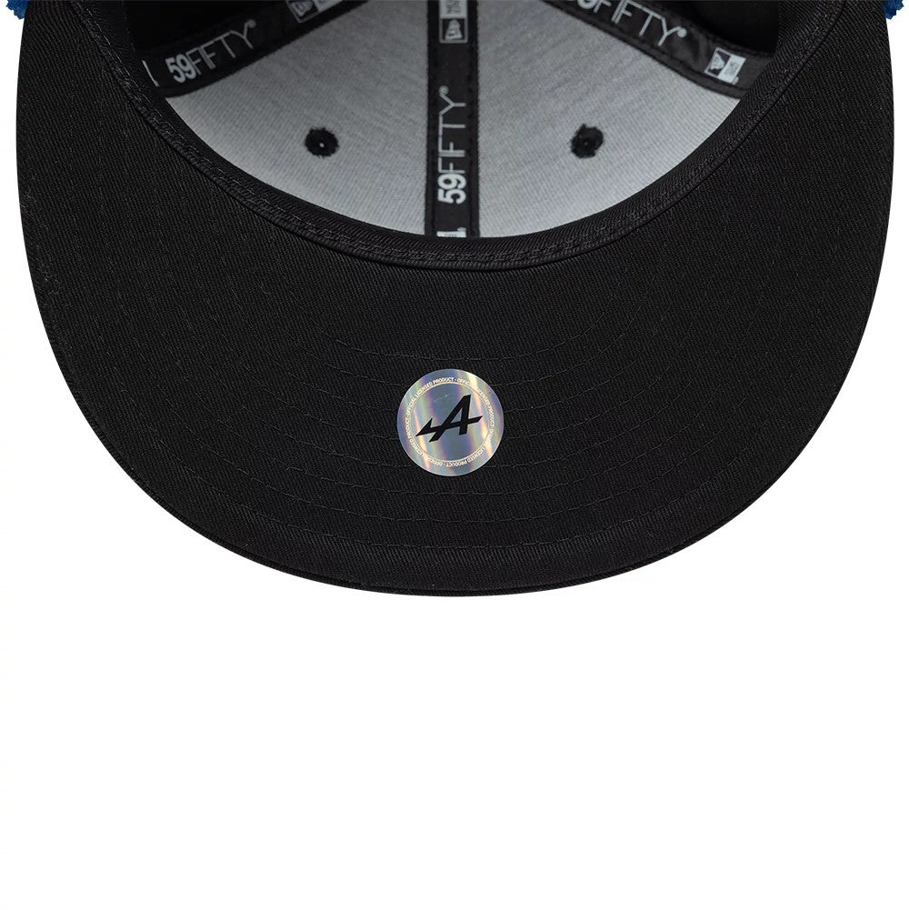 Pictured is this A390 Alpine Racing Dogear 59FIFTY Fitted cap in navy. 11