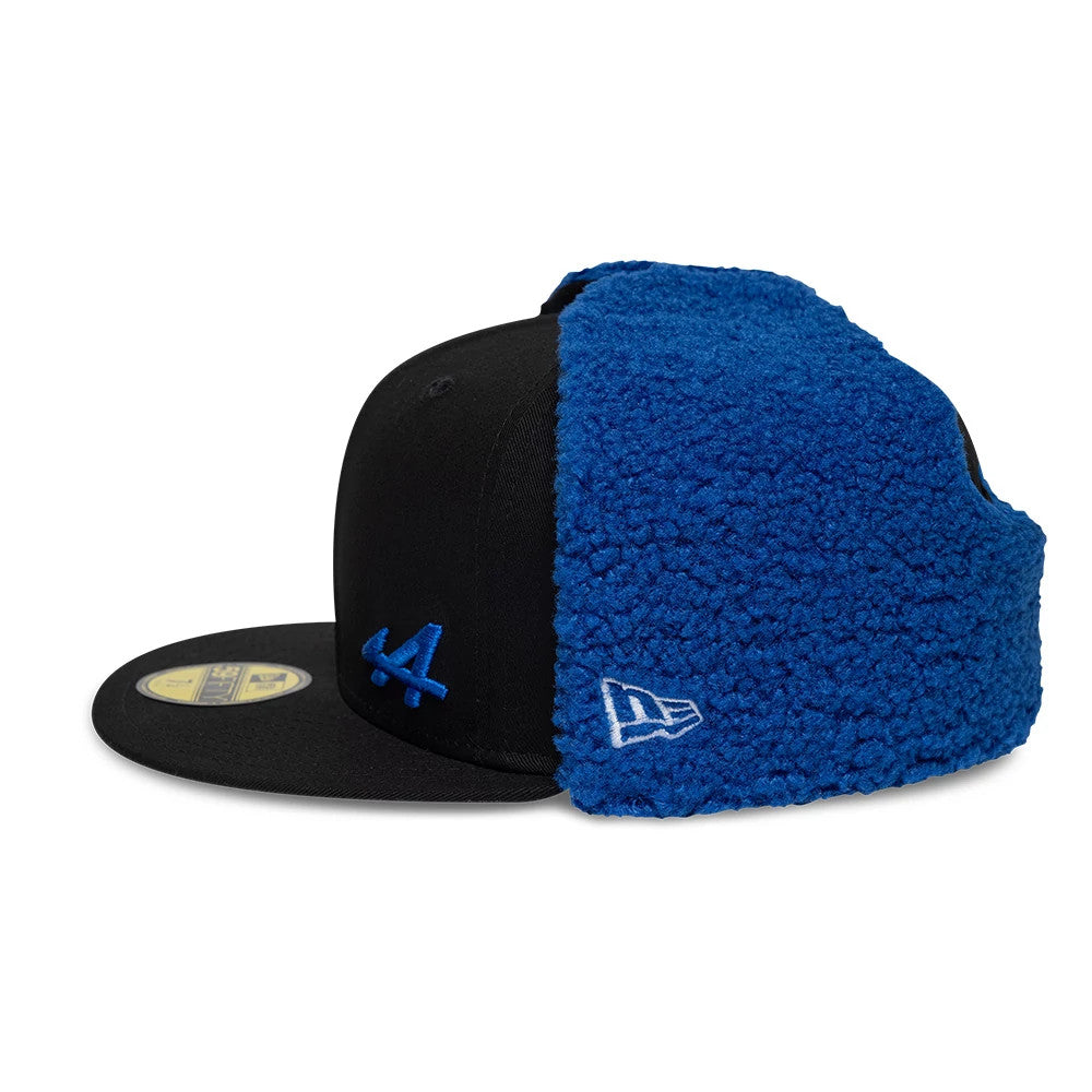 Pictured is this A390 Alpine Racing Dogear 59FIFTY Fitted cap in navy. 7