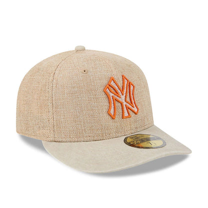 Pictured is this MLB Halloween New York Yankees 59FIFTY Fitted cap in beige. 4