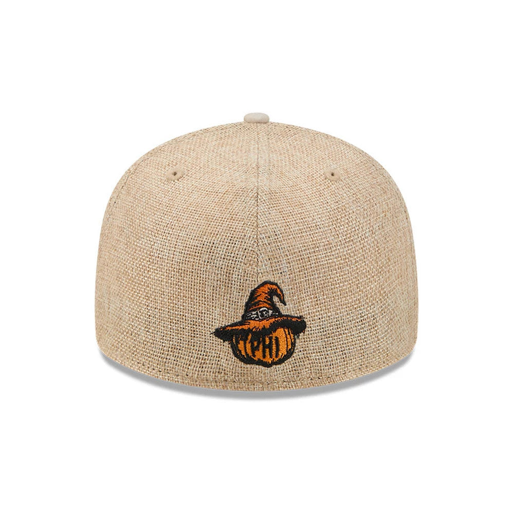 Pictured is this MLB Halloween Philadelphia Phillies 59FIFTY Fitted cap in beige. 5