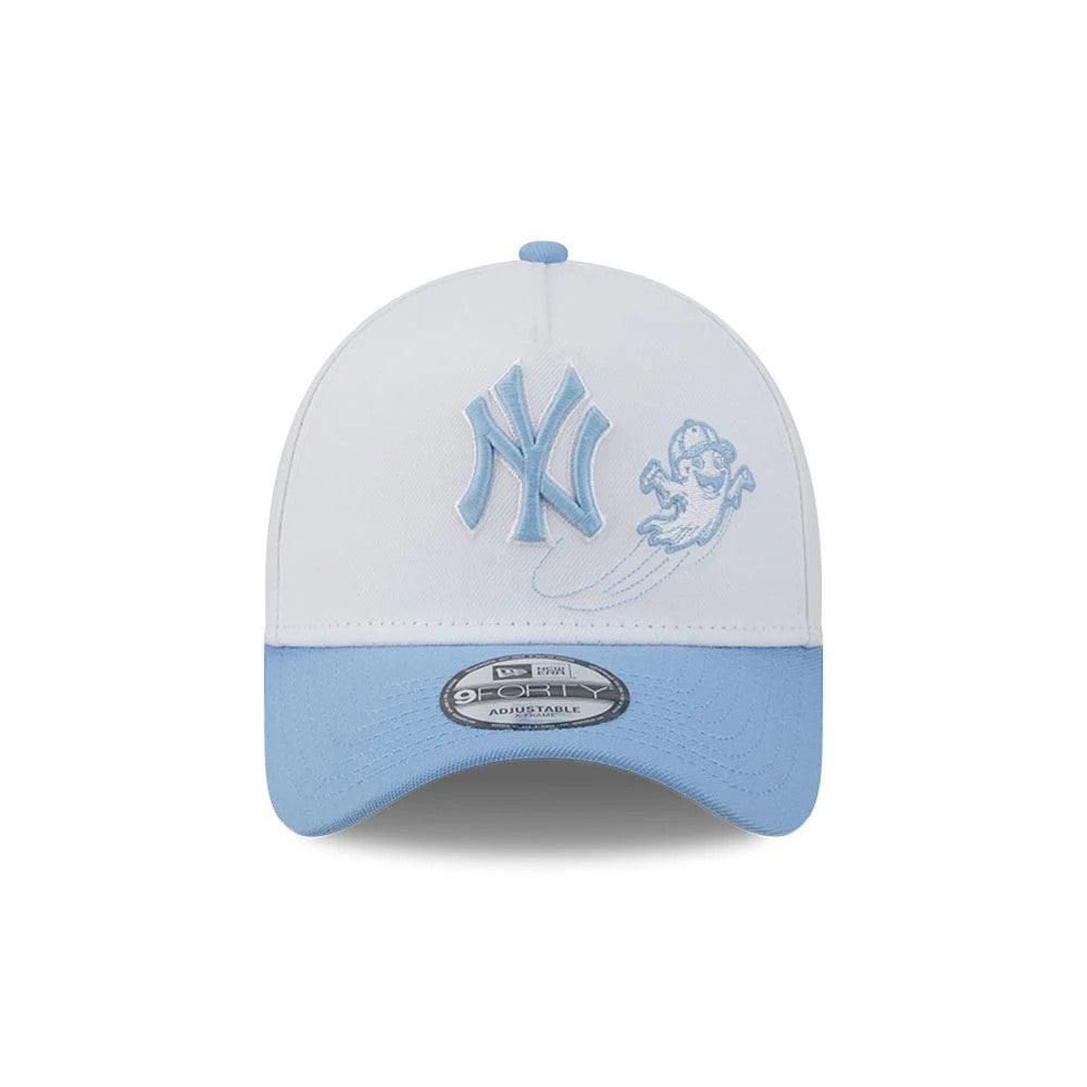 Pictured is this MLB Halloween New York Yankees 9FORTY A-Frame cap in white. 3