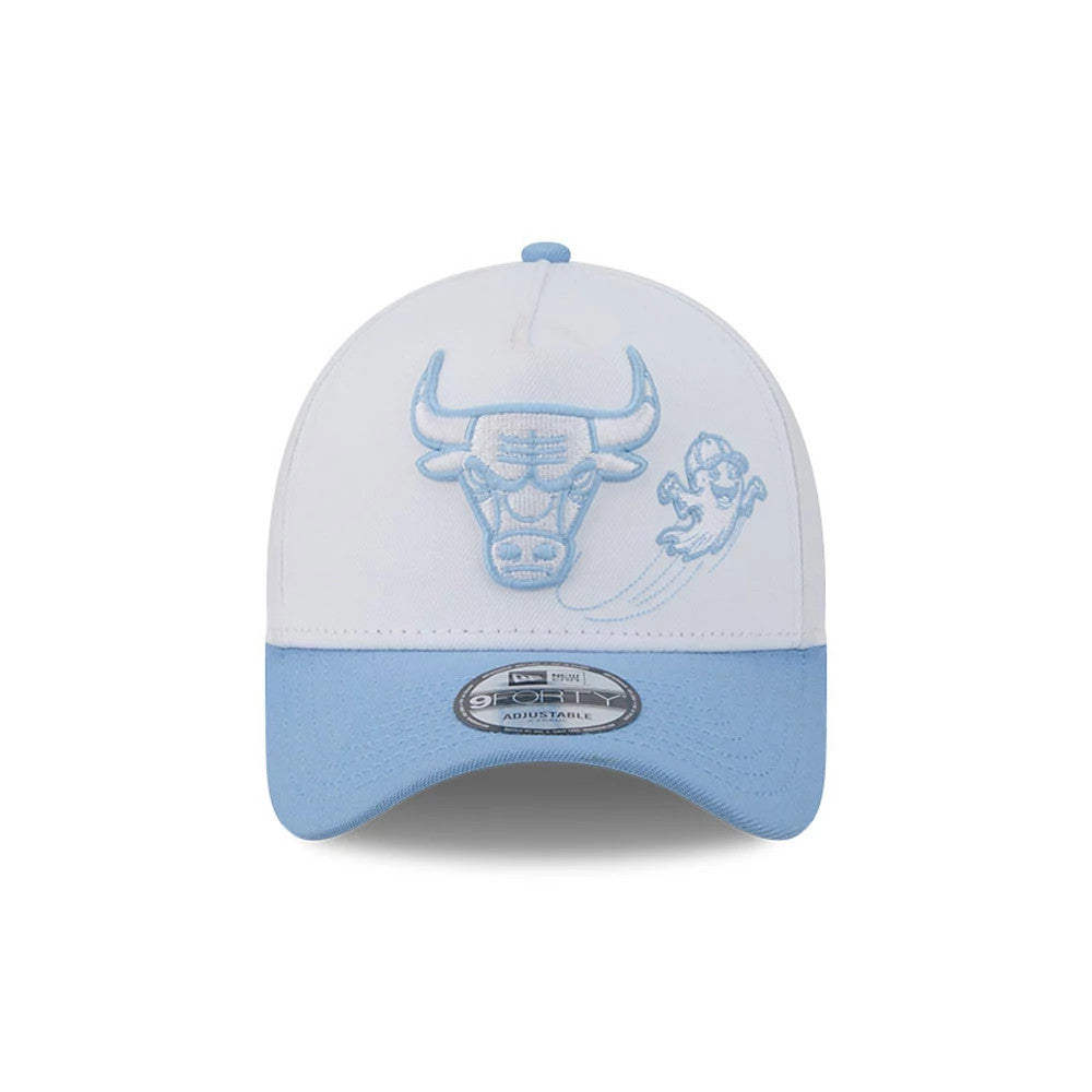 Pictured is this NBA Halloween Chicago Bulls 9FORTY A-Frame cap in white. 3
