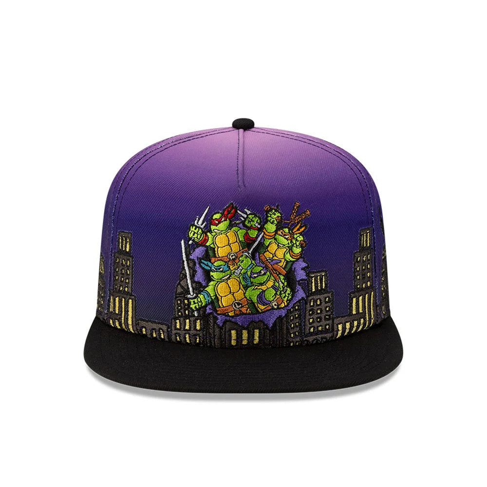Pictured is this Teenage Mutant Ninja Turtles Skyline 59FIFTY A-Frame Fitted cap in purple & black. 3