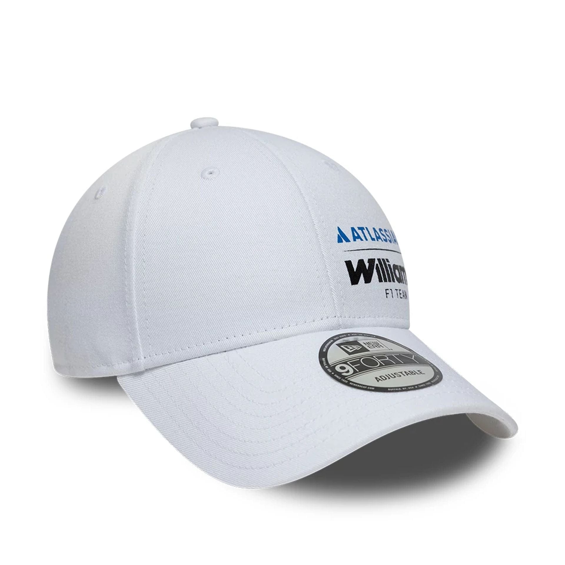 Pictured is this Atlassian Williams F1 Team Essential 9FORTY Adjustable cap in white. 3