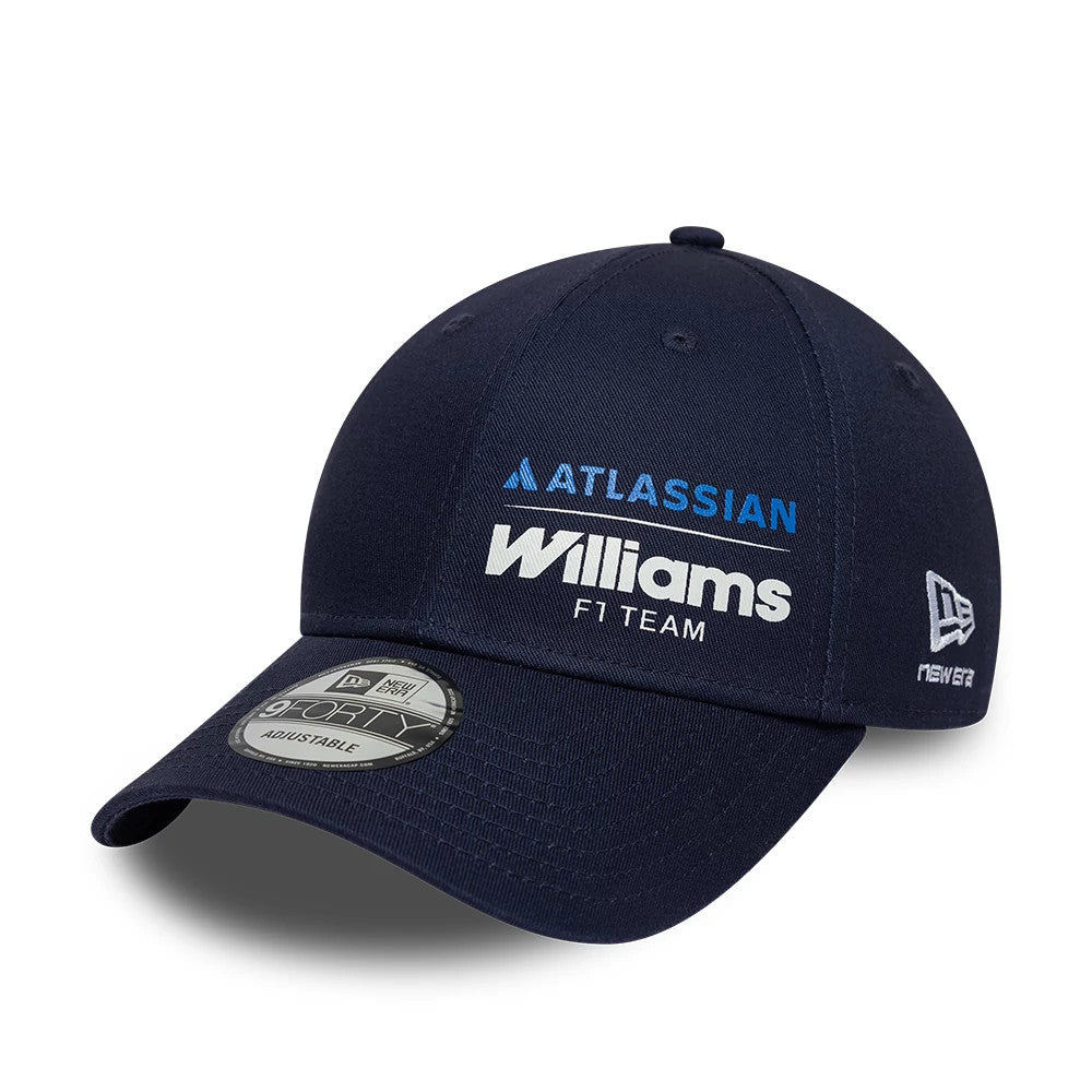 Pictured is this Atlassian Williams F1 Team Essential 9FORTY Adjustable cap in navy. 1