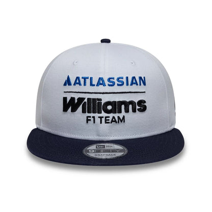 Pictured is this Atlassian Williams F1 Team Essential 9FIFTY Snapback Adjustable cap in white. 3