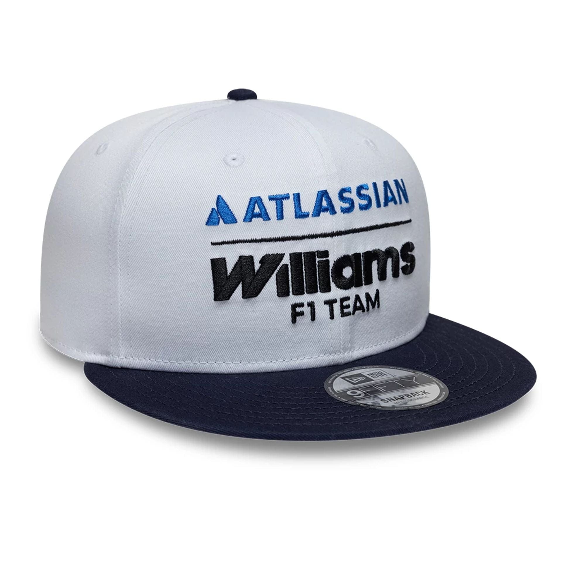 Pictured is this Atlassian Williams F1 Team Essential 9FIFTY Snapback Adjustable cap in white. 4