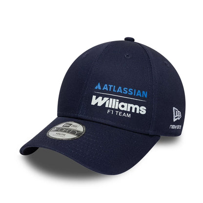 Pictured is this Youth Atlassian Williams F1 Team Essential 9FORTY Adjustable cap in navy. 1