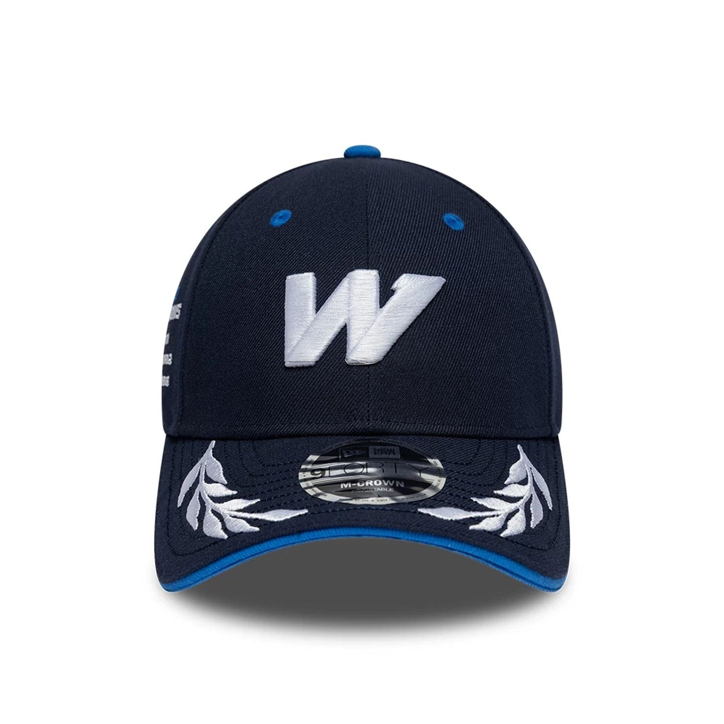 Pictured is this Atlassian Williams F1 Team Launch 9FORTY M-Crown Adjustable cap in navy. 3