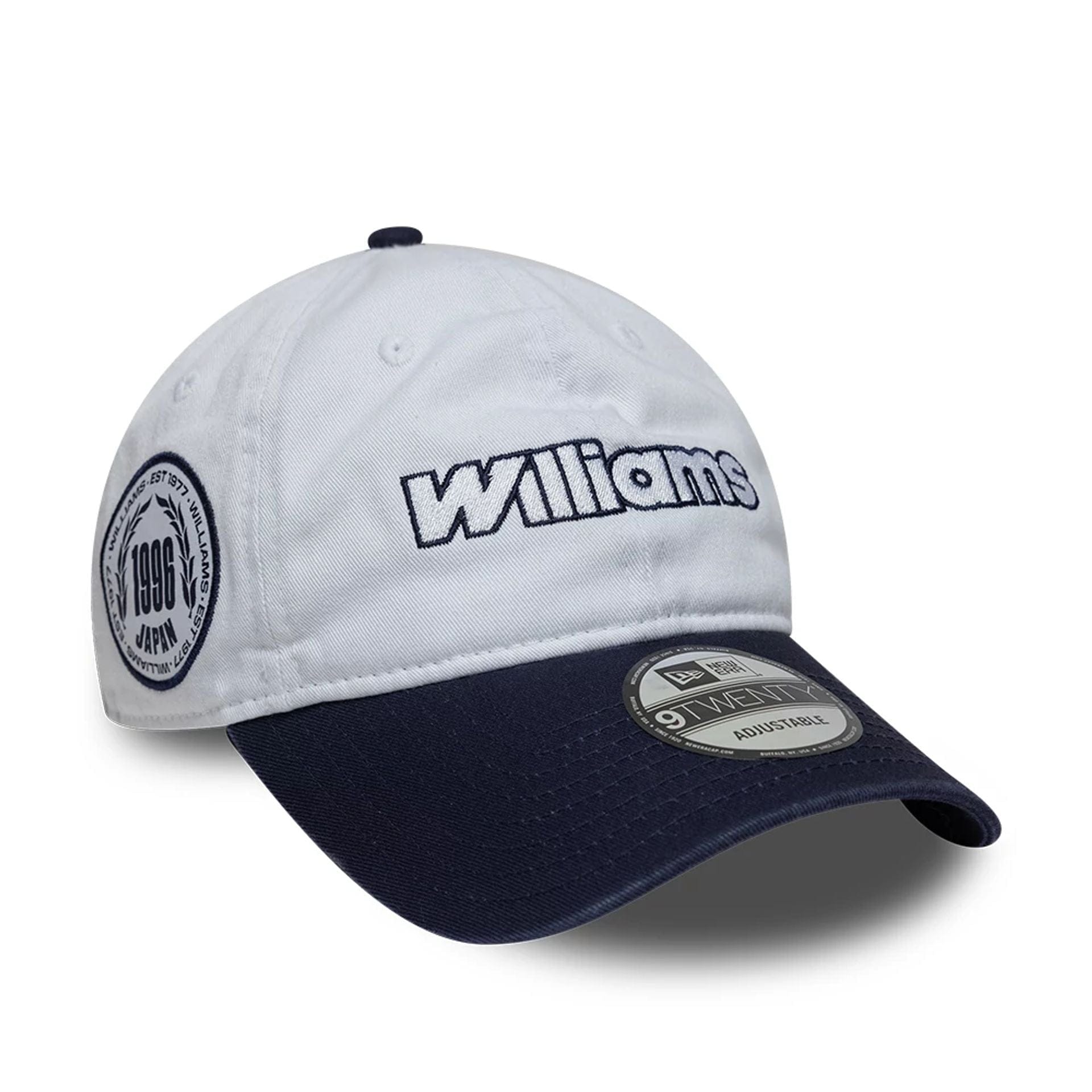 Pictured is this Atlassian Williams F1 Team Suzuka Race Special 9TWENTY Adjustable cap in white. 1