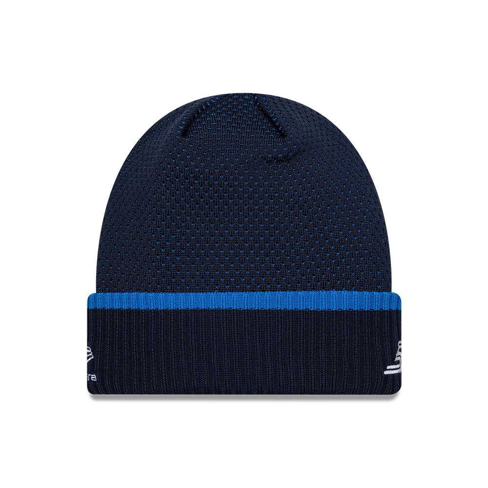 Pictured is this Atlassian Williams F1 Team Carlos Sainz Cuff Knit Beanie hat in navy. 2