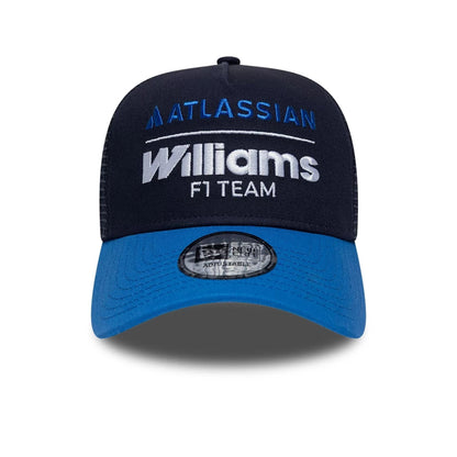 Pictured is this Atlassian Williams F1 Team Essential 9FORTY A-Frame Trucker Adjustable cap in navy. 2