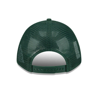 Pictured is this Womens NFL Green Bay Packers 9FORTY M-Crown A-Frame Trucker cap in dark green. 4