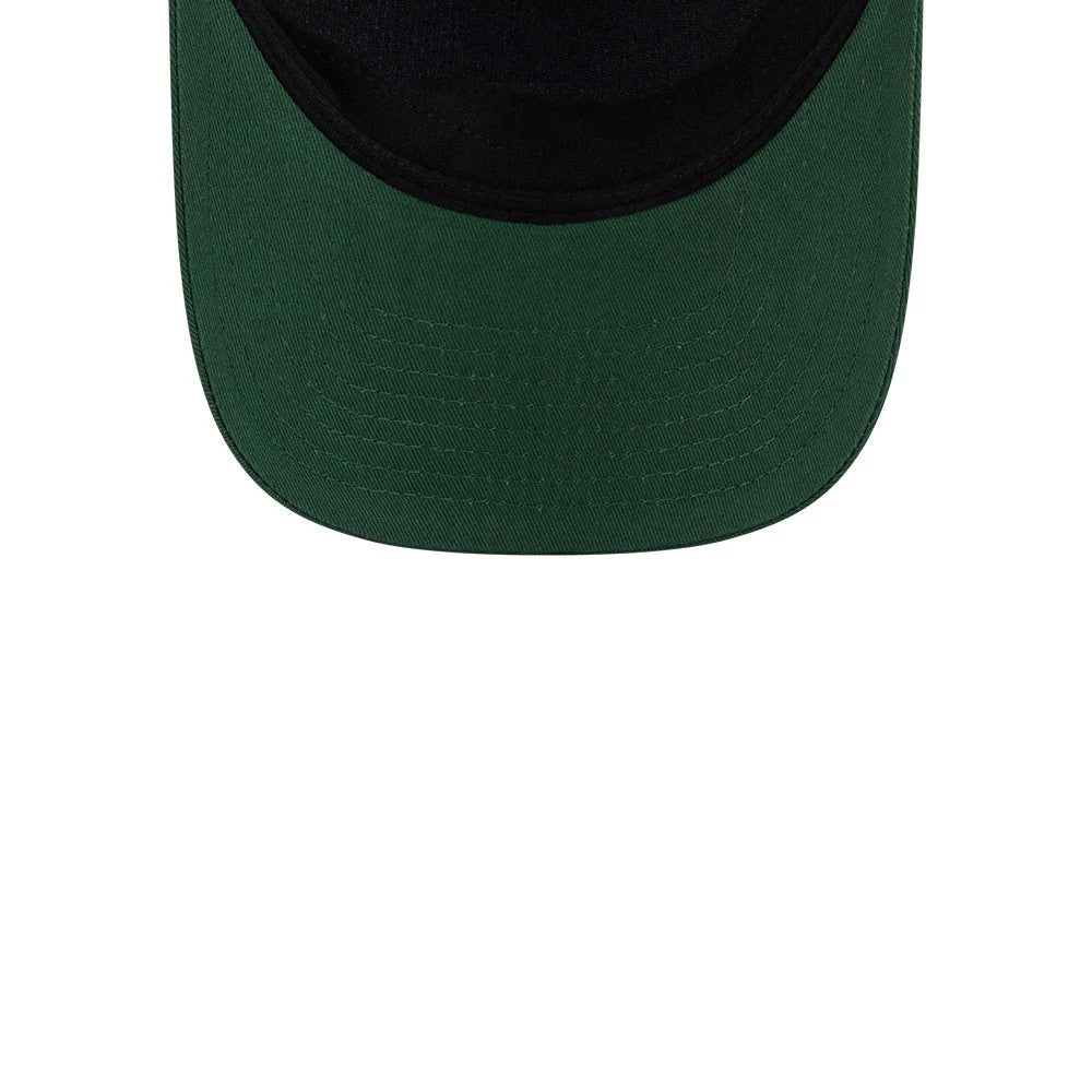 Pictured is this Womens NFL Green Bay Packers 9FORTY M-Crown A-Frame Trucker cap in dark green. 7