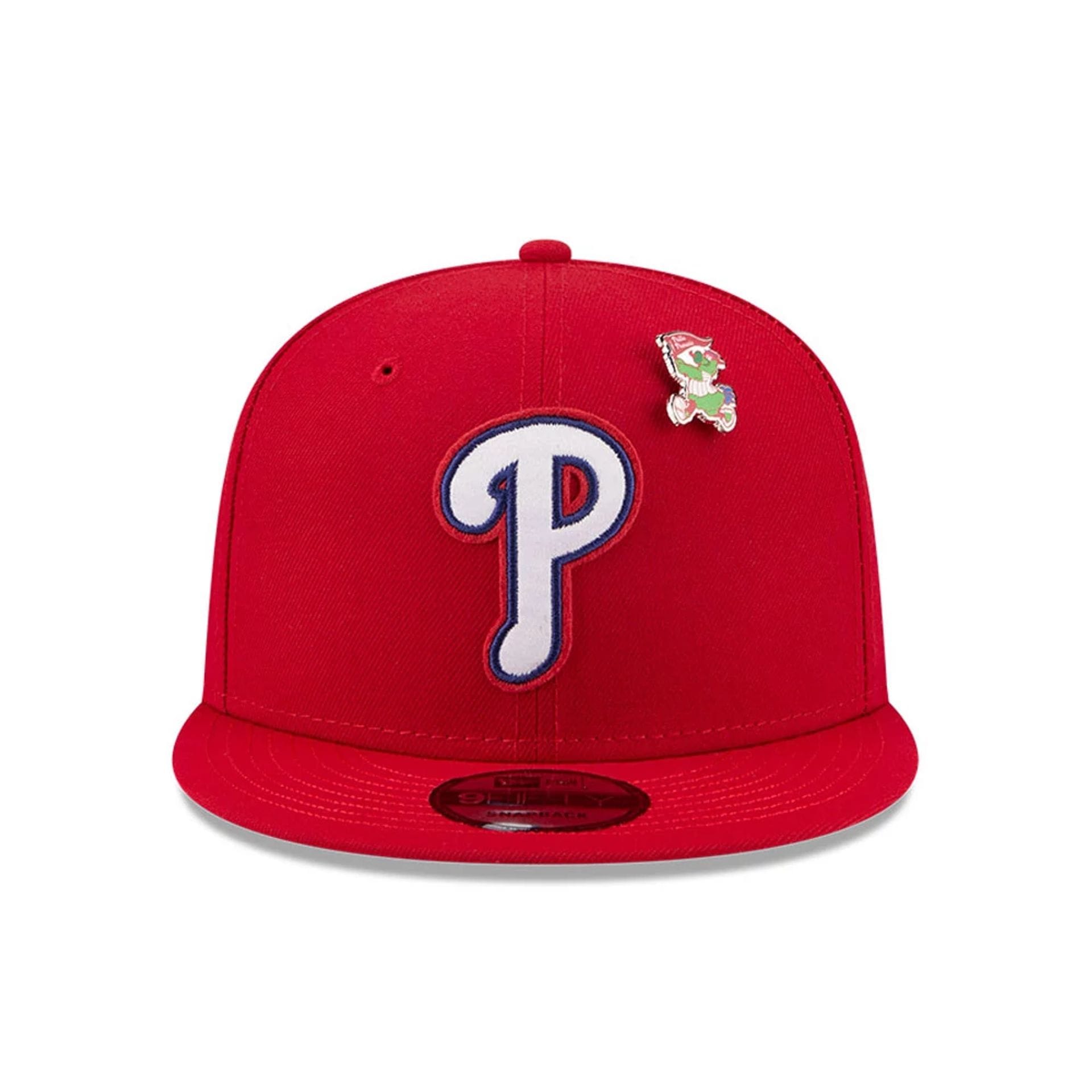 Pictured is this MLB All Star Game Philadelphia Phillies 9FIFTY Snapback cap in red. 4