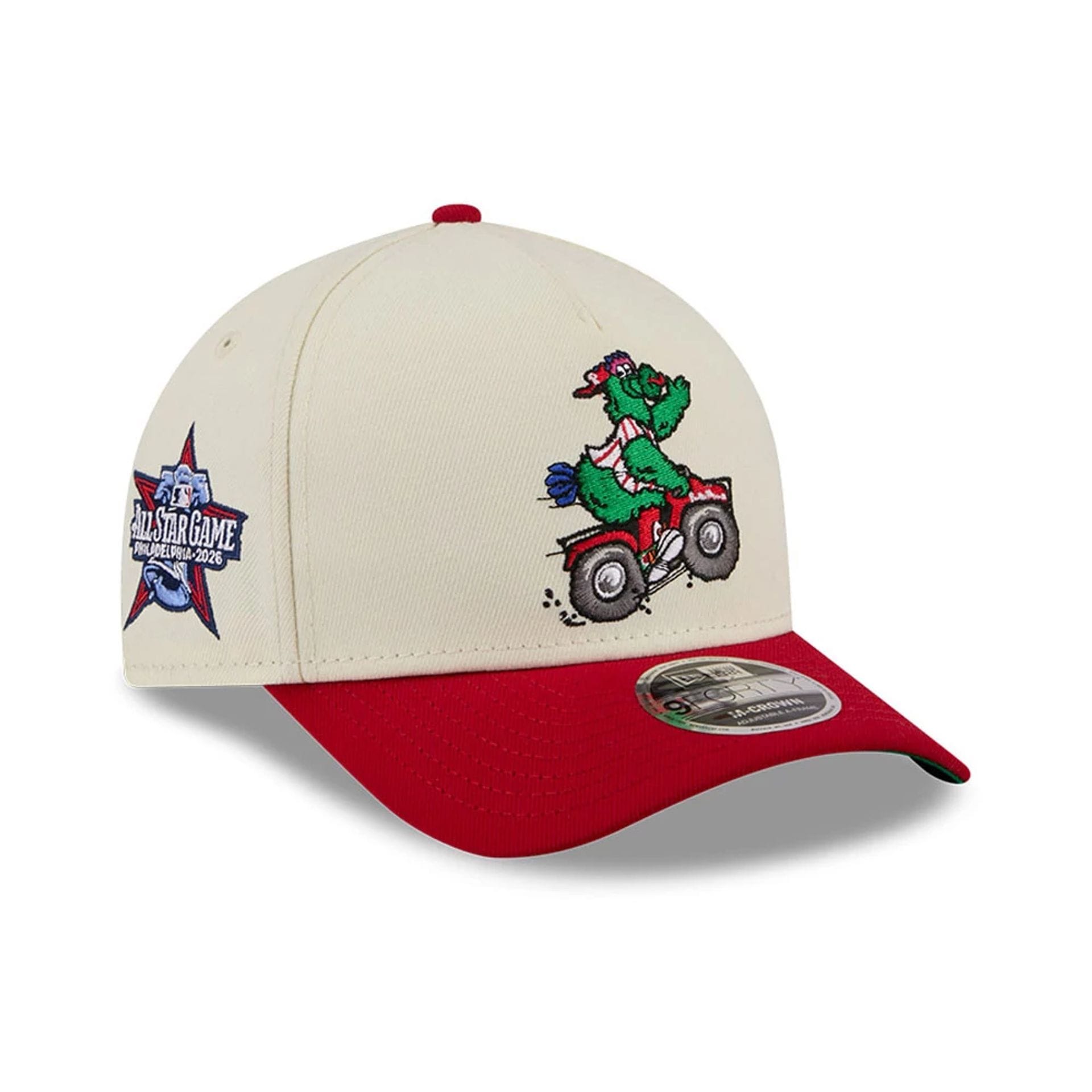 Pictured is this MLB All Star Game Philadelphia Phillies 9FORTY M-Crown A-Frame cap in Cream. 1