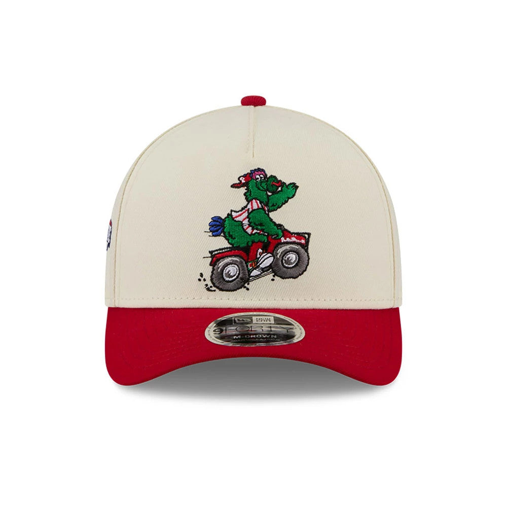 Pictured is this MLB All Star Game Philadelphia Phillies 9FORTY M-Crown A-Frame cap in Cream. 3