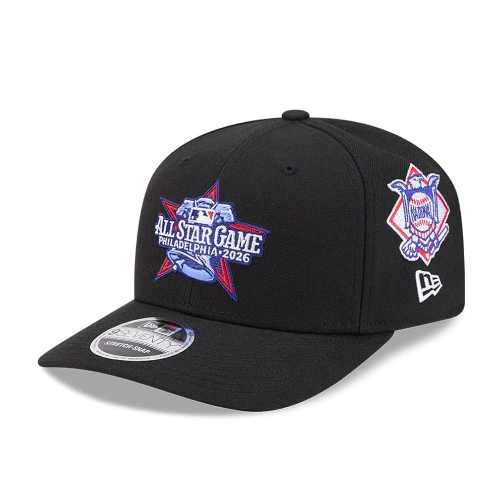 Pictured is this MLB All Star Game Philadelphia Phillies 9SEVENTY Stretch Snap cap in black. 1