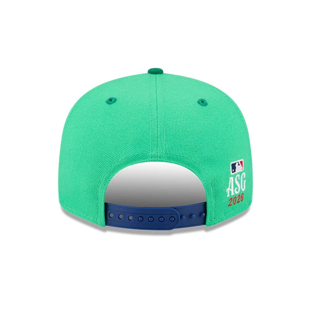 Pictured is this MLB All Star Game Philadelphia Phillies 9FIFTY Snapback cap in bright green. 7
