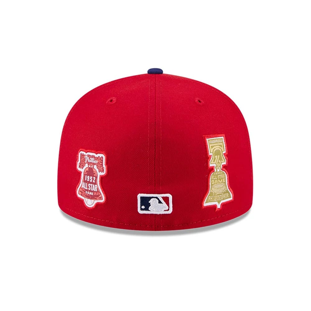 Pictured is this MLB All Star Game Philadelphia Phillies 59FIFTY Fitted cap in red. 7