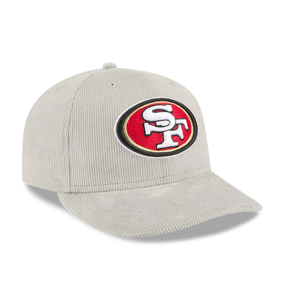 Pictured is this NFL Cord San Francisco 49ers 59FIFTY Fitted cap in grey. 3