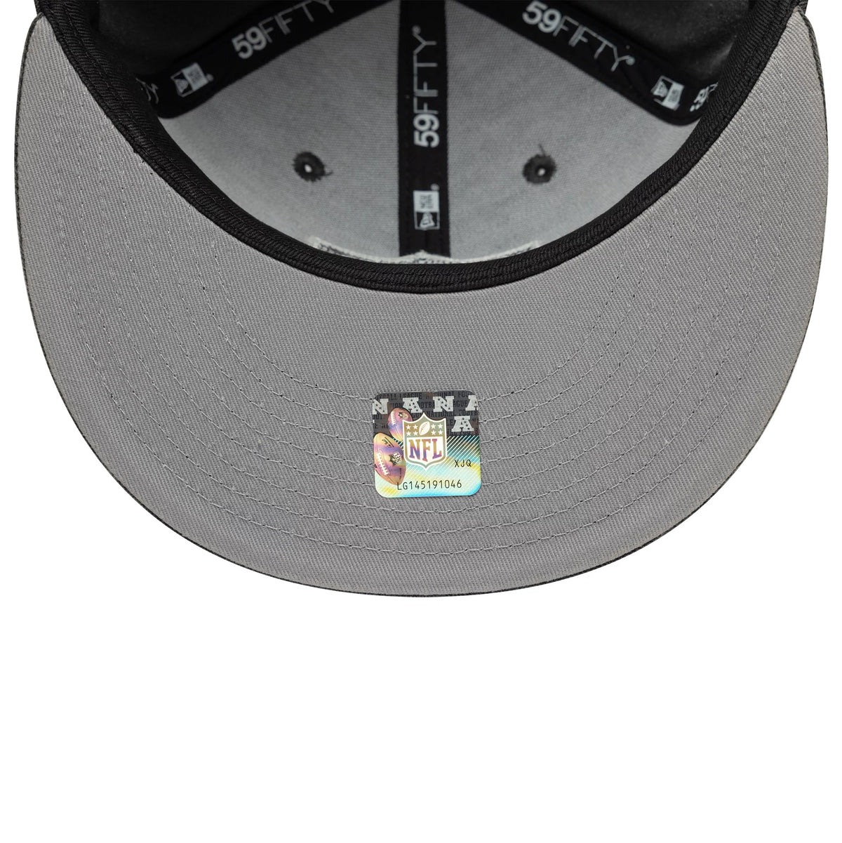 Pictured is this NFL Washed Las Vegas Raiders 59FIFTY Fitted cap in black. 2