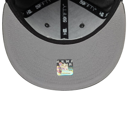 Pictured is this NFL Washed Las Vegas Raiders 59FIFTY Fitted cap in black. 2