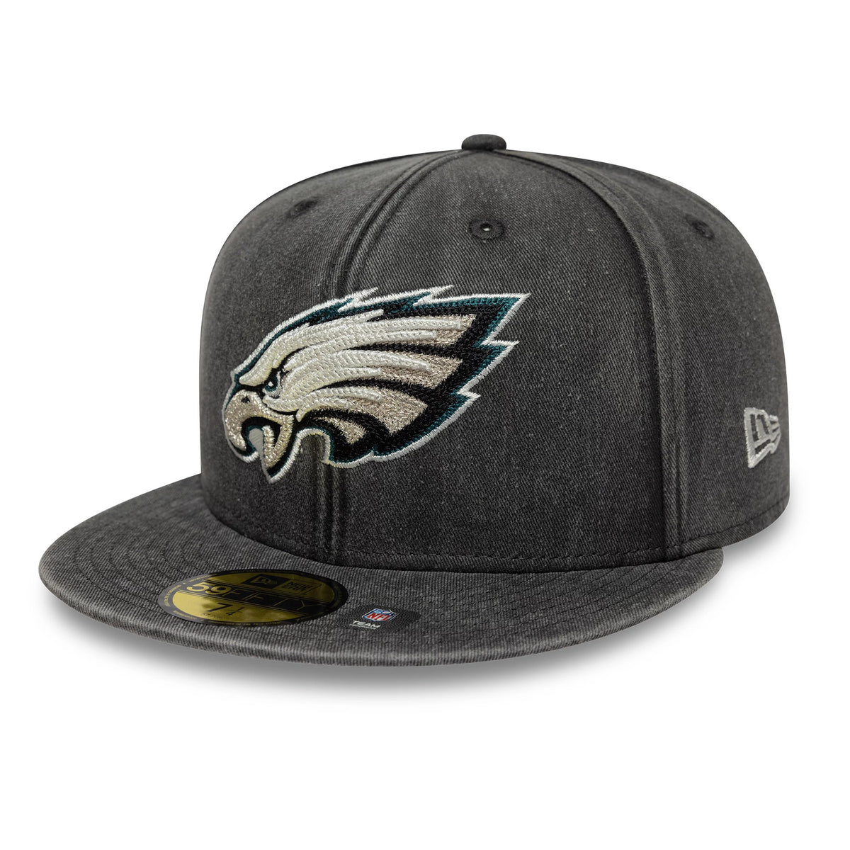 Pictured is this NFL Washed Philadelphia Eagles 59FIFTY Fitted cap in black. 1