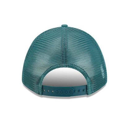 Pictured is this NFL All Over Philadelphia Eagles 9FORTY M-Crown A-Frame Trucker cap in dark green. 7