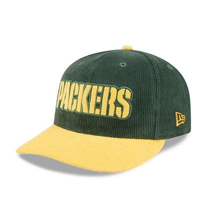 Pictured is this NFL 2 Tone Cord Green Bay Packers 9FIFTY Snapback cap in dark green. 3