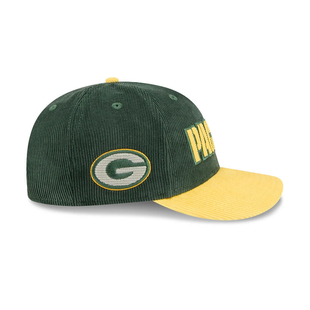 Pictured is this NFL 2 Tone Cord Green Bay Packers 9FIFTY Snapback cap in dark green. 4