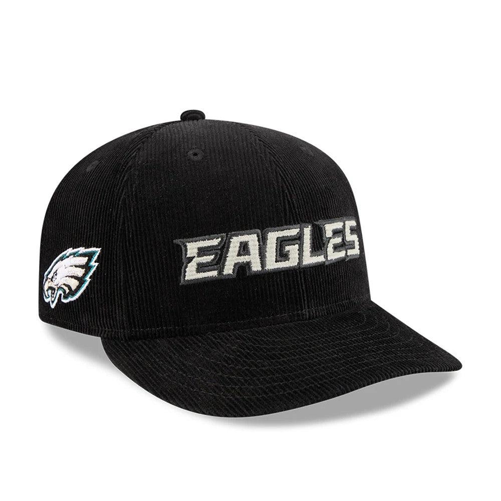 Pictured is this NFL 2 Tone Cord Philadelphia Eagles 9FIFTY Snapback cap in black. 1
