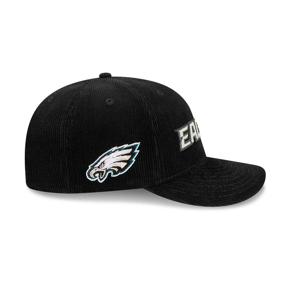 Pictured is this NFL 2 Tone Cord Philadelphia Eagles 9FIFTY Snapback cap in black. 5